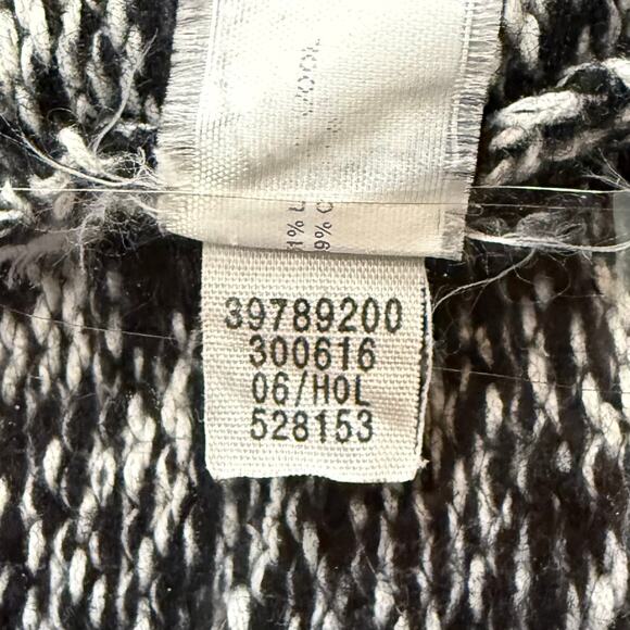 GAP BLACK WHITE BELTED CARDIGAN RIBBED CUFFS POCKETS COZY LARGE - Picture 7 of 9